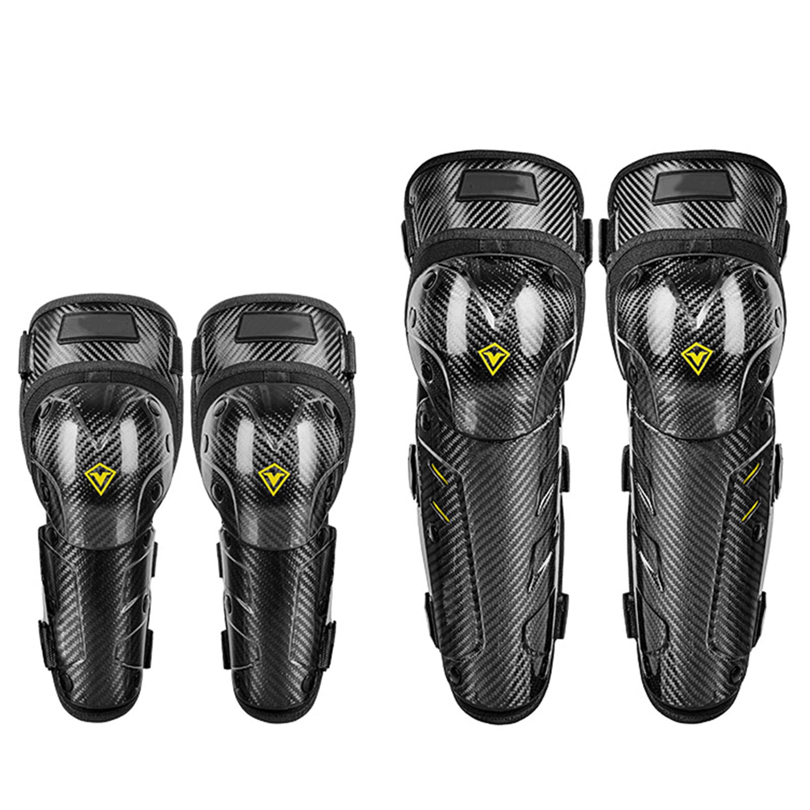 Protège-Genoux et Coudières de Motocross en Fibre de Carbone Protection de Moto Protège-coude D'équitation Ensemble D'équipement de Protection de Course de Moto