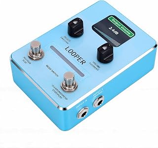 Alomejor Gitarren-Looper-Pedal, Loop-Station-Effektpedal aus Aluminiumlegierung mit 44,1 KHz Audio, Unbegrenztem Overdub, LED-Anzeige, USB C für Live-Performance-Songwriting-Übungen