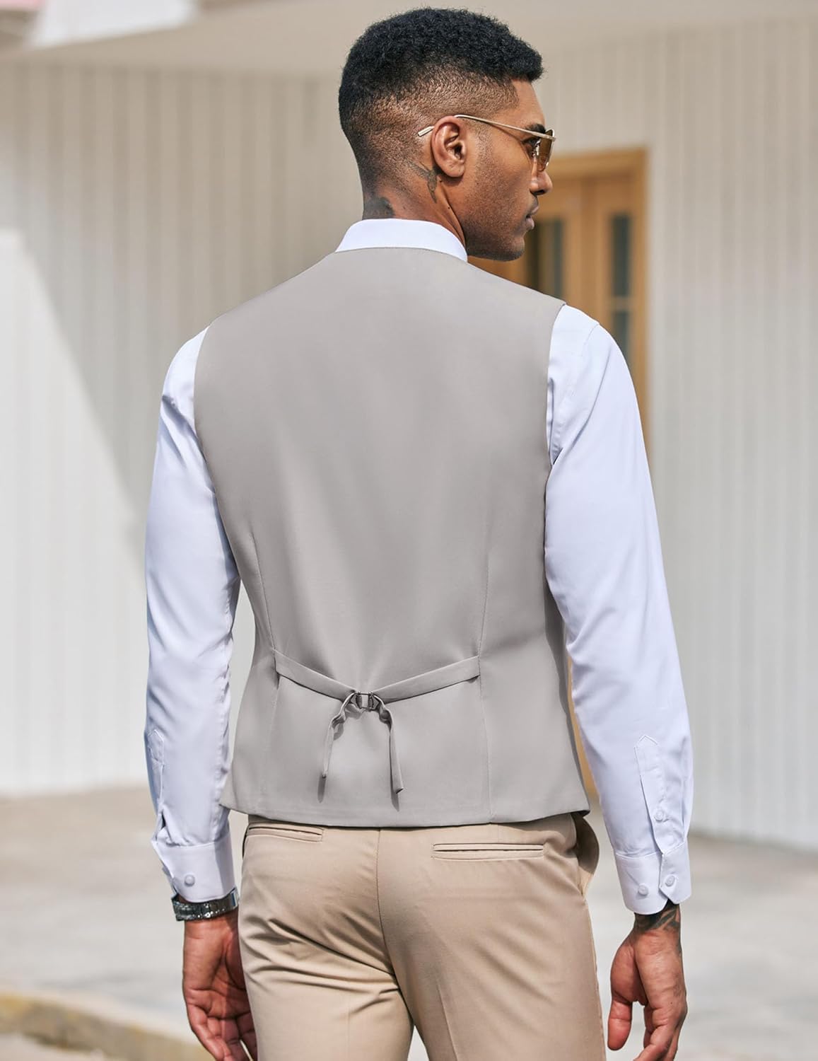 COOFANDY Men's Suit Vest Slim Fit Formal Dress Waistcoat Casual Business Vests for Suit or Tuxedo - Image 3