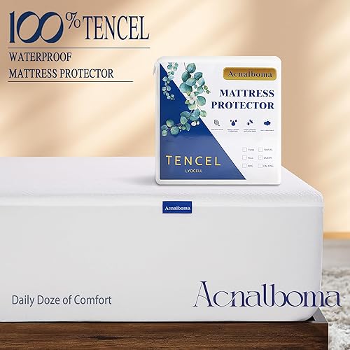 Miniatura 6 de Protector de colchón 100% impermeable, protector de colchón Tencel, sedoso suave y transpirable, funda de colchón refrescante ajustable de 18