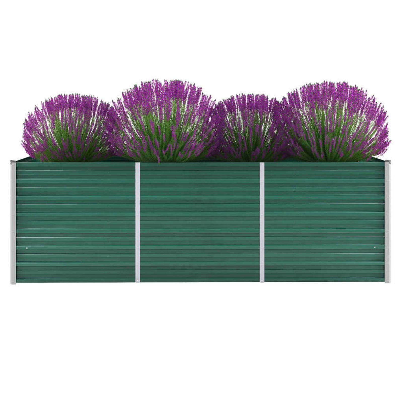 Arriate, Mesa De Cultivo, Huerto Domestico, Cultivo De Plantas Aromaticas, Arriate De Jardín, de jardín de Acero galvanizado Verde 240x80x77 cm