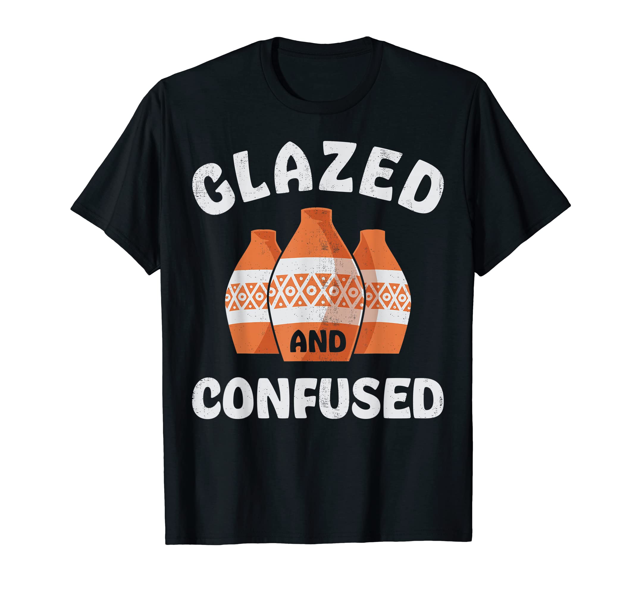 Pottery Glazed and Confused Funny Potter Clay Ceramic Artist T-Shirt, Black