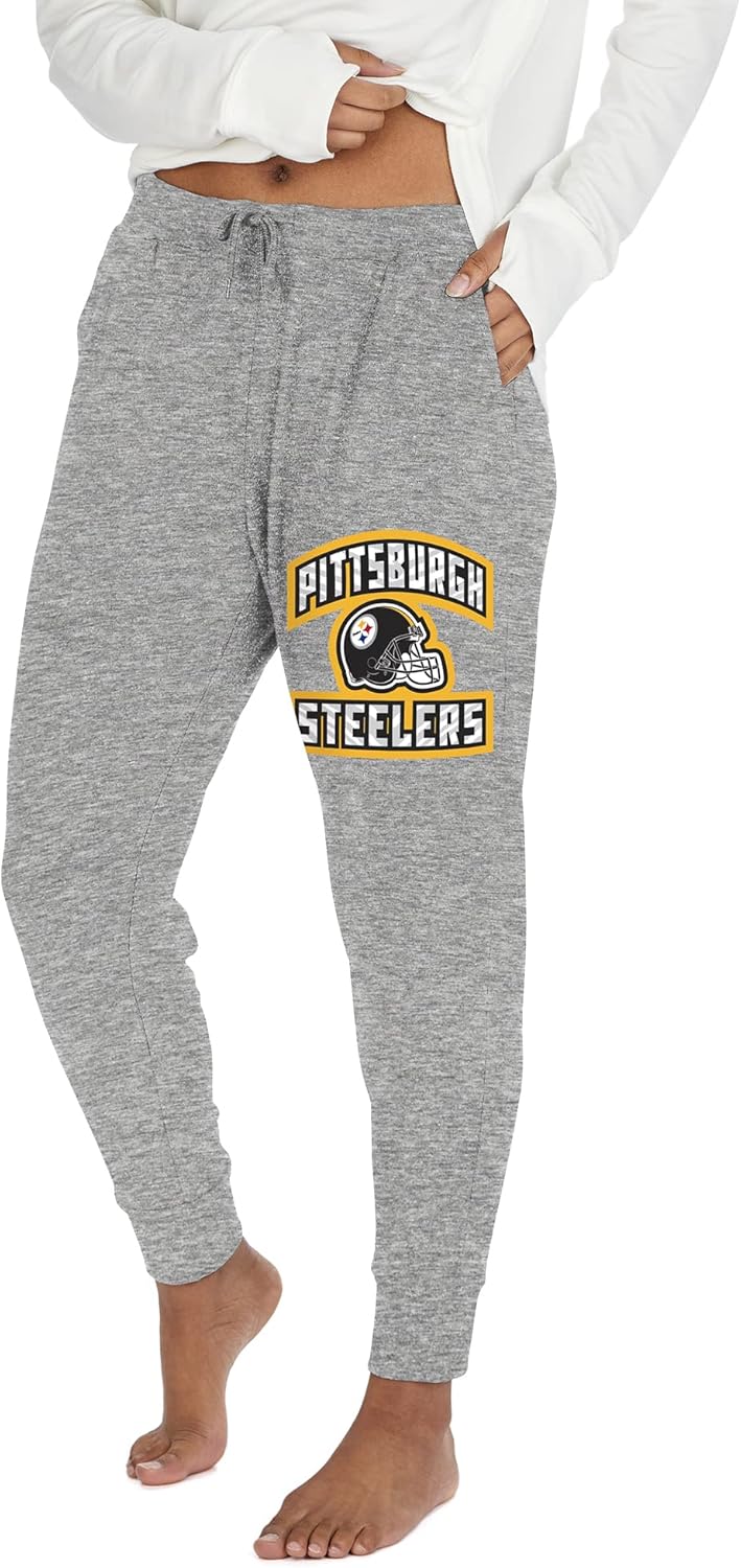Zubaz NFL Womens Marled Gray Soft Jogger