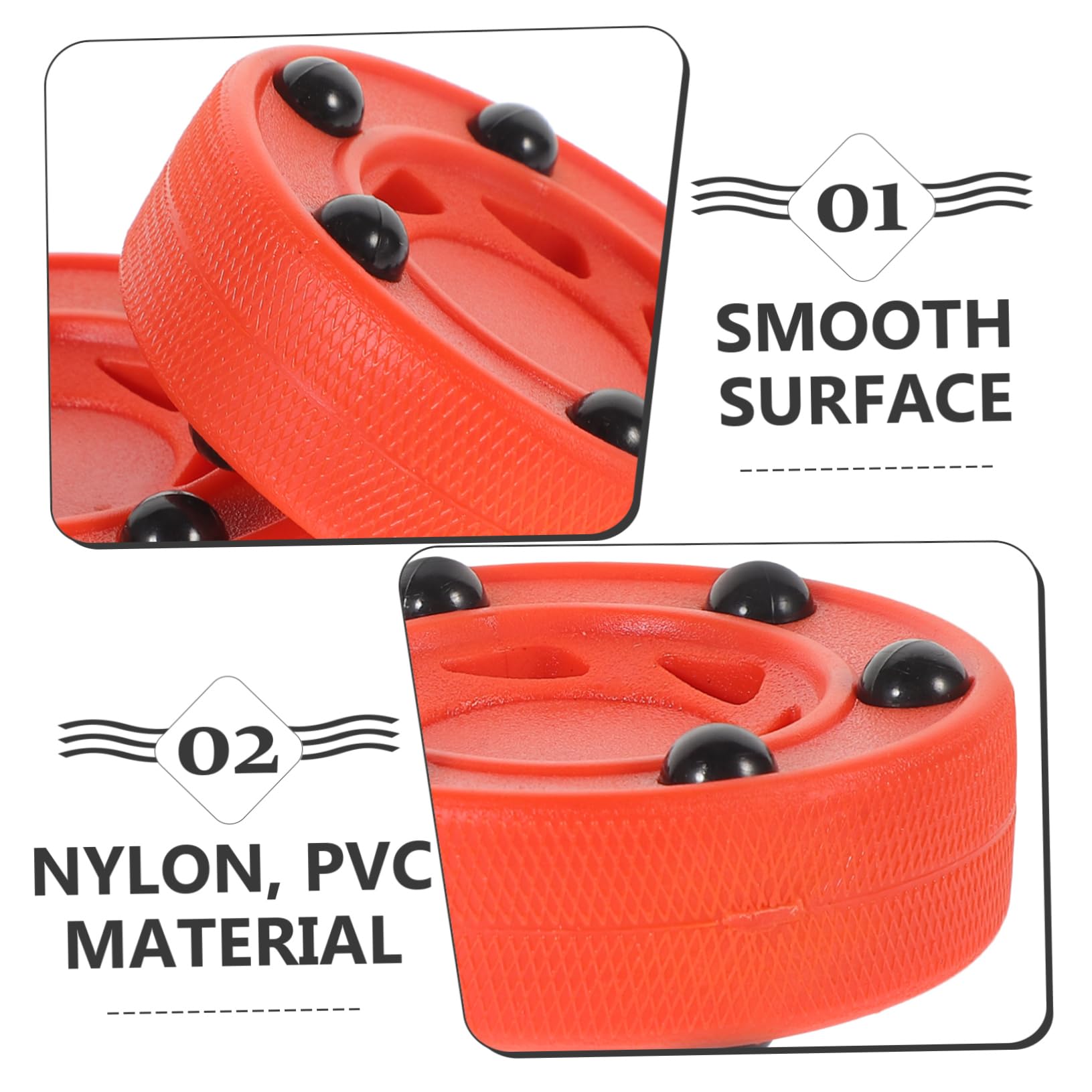 TOYANDONA 2 Discos de Hockey en Línea para Entrenamiento, Pelota de Hockey Callejero Ligera de Nylon y PVC, Alta Velocidad y Estabilidad para Patinaje sobre Concreto Liso