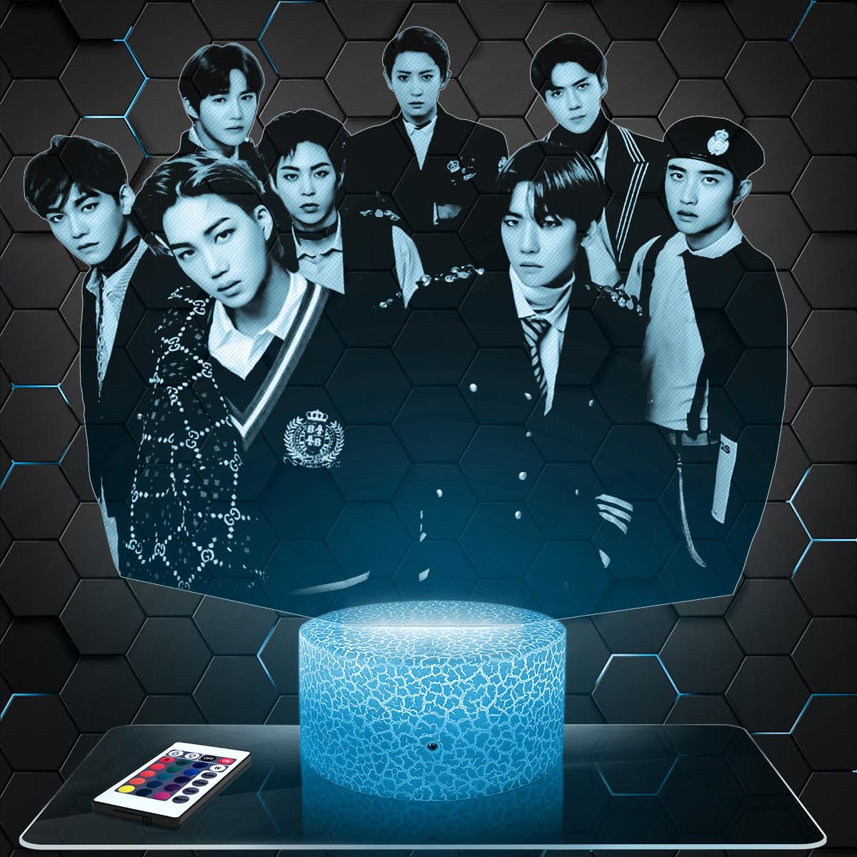 Lampephoto.fr - Ex 3D Lampe, Touch Nachtlicht, Deko Zimmer Mädchen Lampe 3D Exobjekt k-pop Korea Koreanischer Pop Geschenk Nachtlicht deko, Eigenartig Geschenk Weihnachten Teenager TOP