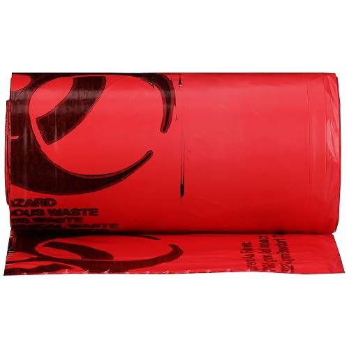 McKesson Biohazard Bags, Red, Medical Hospital Grade, 15 gal, 250 ct | Hazardous Infectious Waste Bag, 10 to