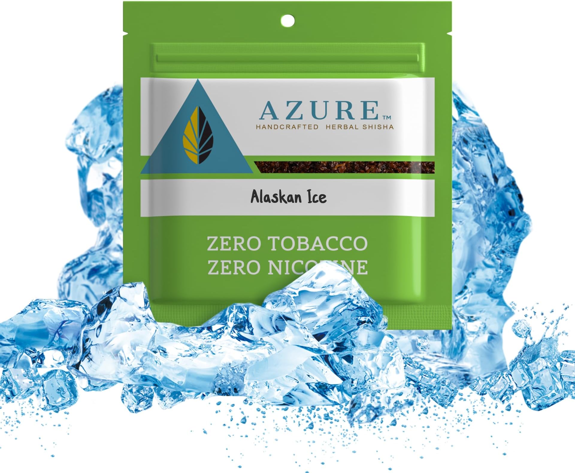 Azure® Premium Tea Leaf Mixed Herbal line Hookah Flavor | Hookah Tobacco and Nicotine Free |100G / Resealable Pouch Shisha Hookah Flavors (Alaskan Ice)