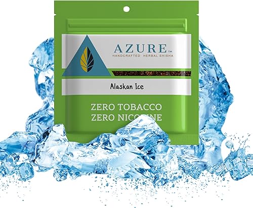 Azure Hoja de té de alta calidad, mezcla de hierbas sabor a cachimba Sin tabaco de narguile y nicotina 3.53 onzas bolsa resellable con sabor a