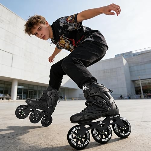 Miniatura 8 de Patines en línea de 3 ruedas para mujeres y hombres, patines de alto rendimiento con ruedas de 4.331 in, patines de velocidad profesionales en línea