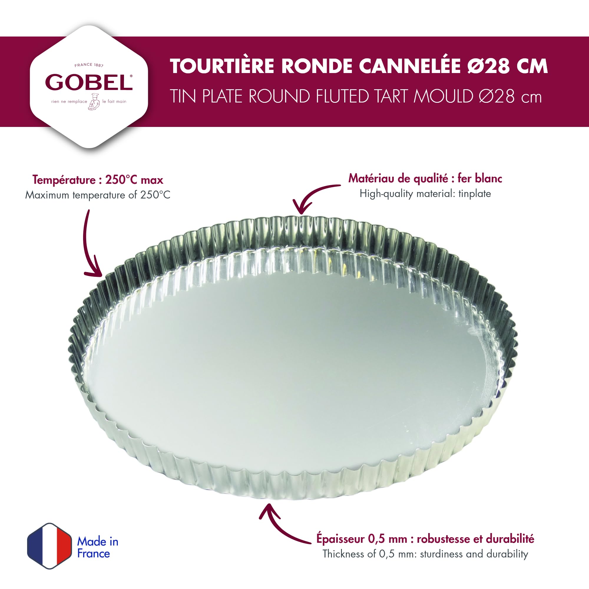 Moule à Madeleines En Fer Blanc - 12 Cavités (80 Mm) - Parfait Pour Madeleines Croustillantes
