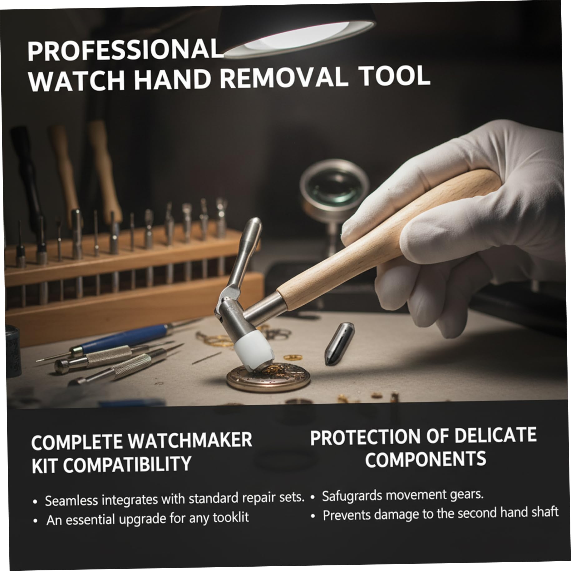 Herramientas y kits de reparación de relojes, herramientas de relojero Extractor de piñón Herramienta de extracción de manecillas de reloj profesional Reparación de movimiento Protección del eje de s