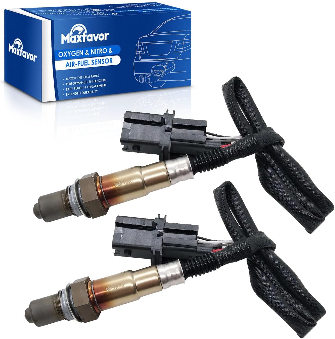 MAXFAVOR 2Pcs Oxygen Sensor Upstream Left Right Side Replacement for Infiniti 2004 2005 2006 2007 2008 G35 FX35 M35 350Z 3.5L O2 Sensor 234-5061 234-5061 02 Sensor