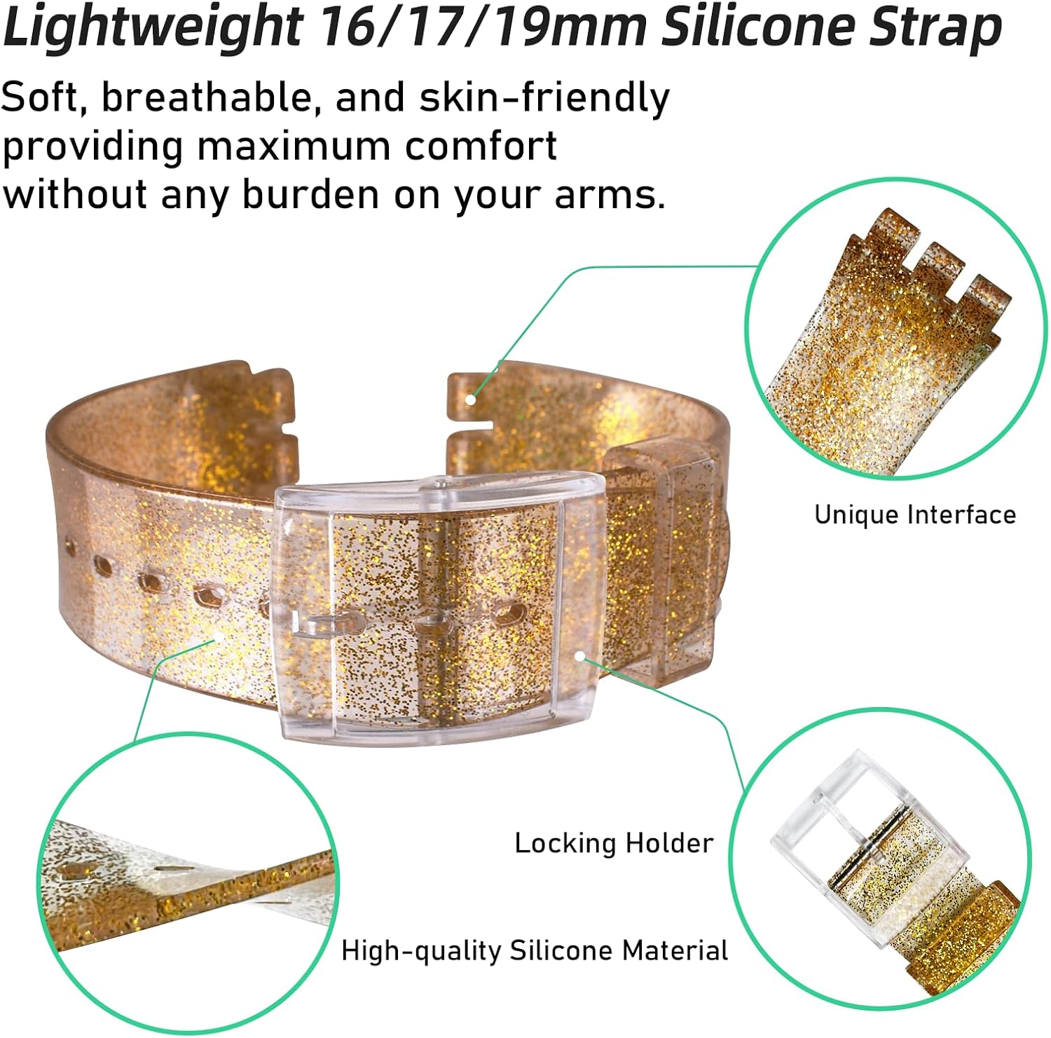 Silicone Rubber Watch Strap/Watch Band Replacement for Swatch (17mm 19mm 20mm) image 4