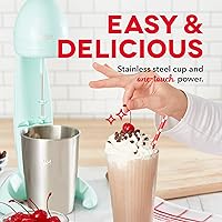 Vista 5 de Dash Batidor retro para maltas, bebidas de fuente de soda, batidos de proteínas, tortillas para batir y masa para panqueques, ajustes de 2