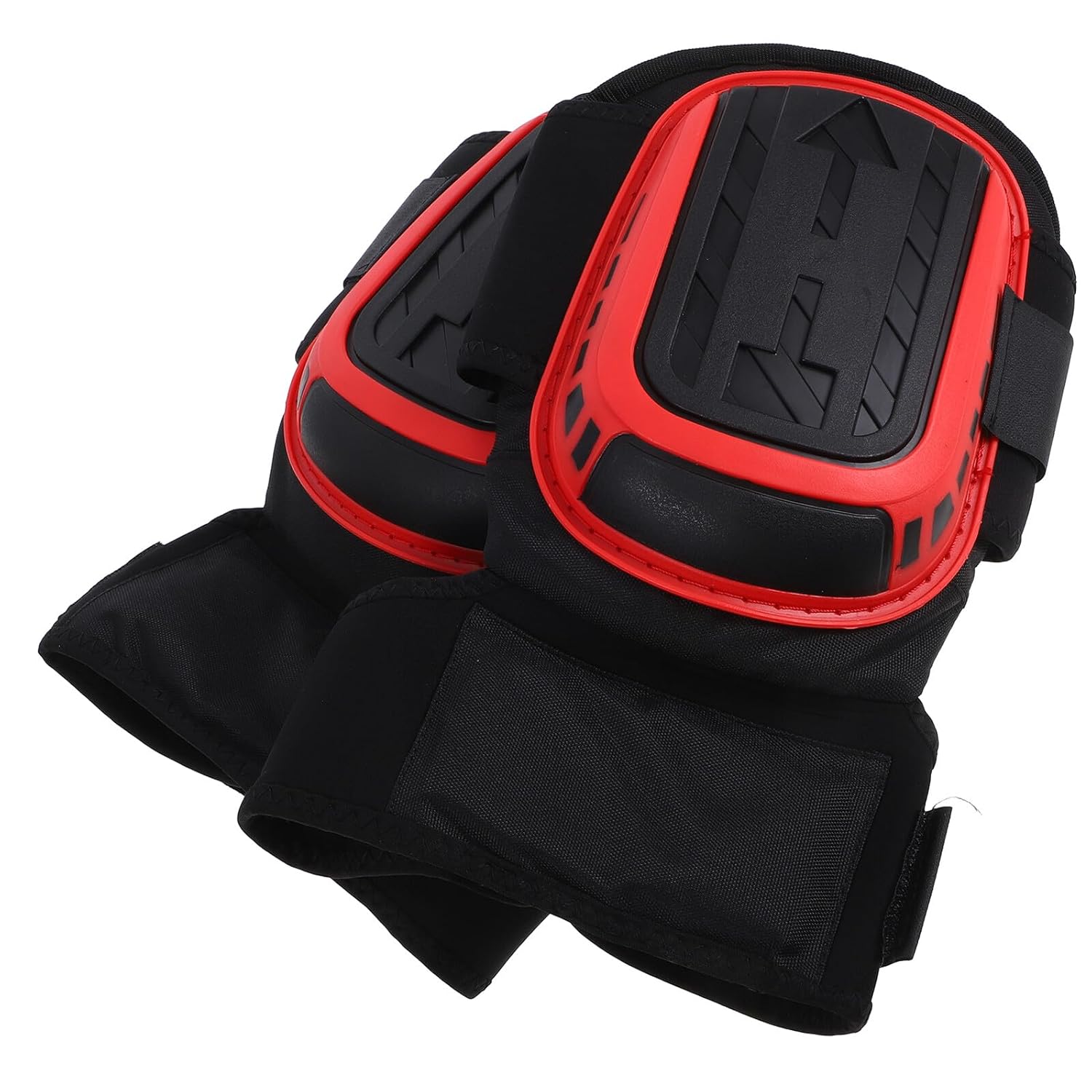 ULTECHNOVO Heavy Duty Non-slip Knee Pads with Gel Cushion and Adjustable Straps for Construction, Flooring, and Labor Work – Extended Red Protective Work Knee Pads for Men and Women