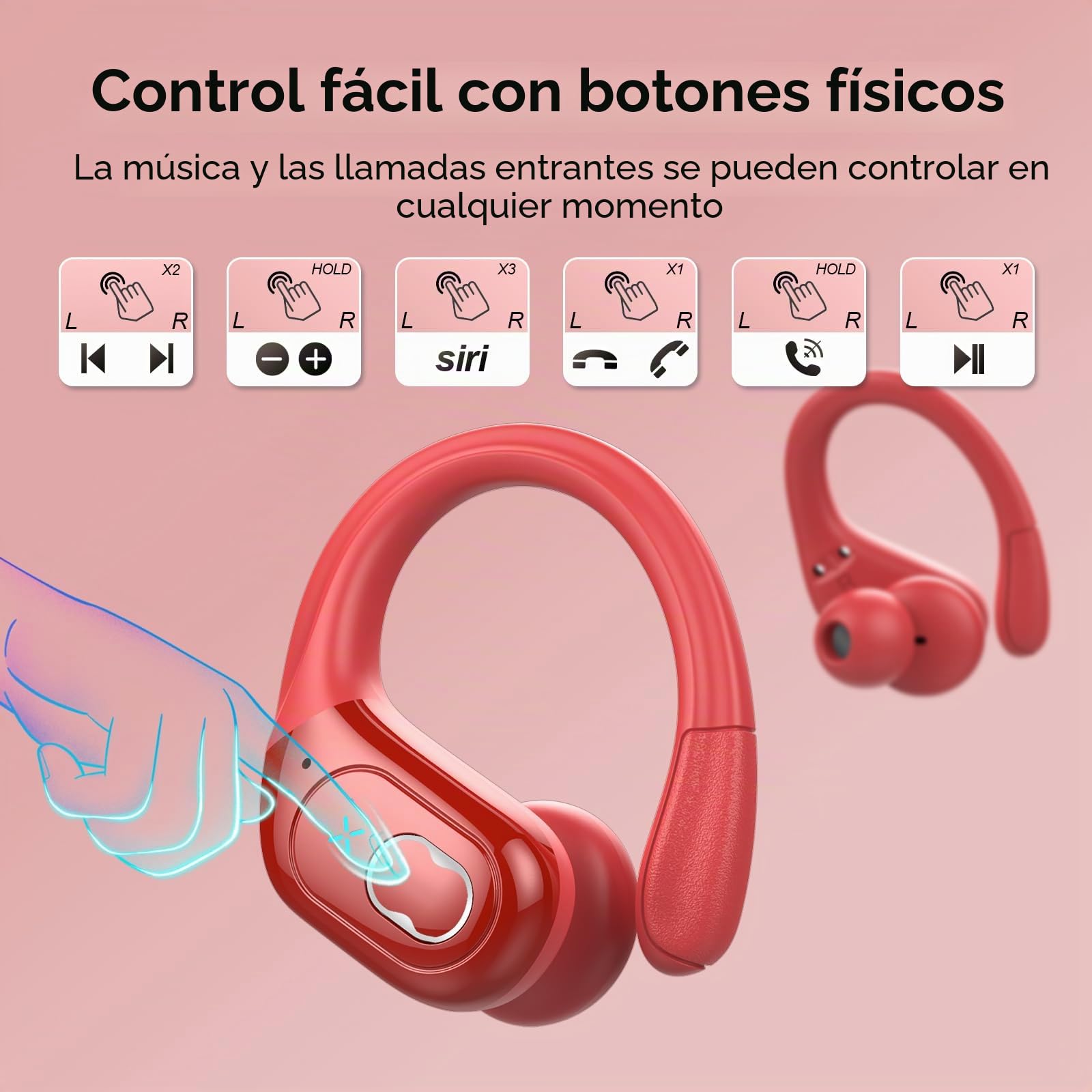 AI Auriculares Traductor en Tiempo Real(2026), 164 Idiomas y 6 Modos de Traducción, 3 in 1 AI Auriculares Traductor, Bluetooth 5.4 con ENC y App con para Viajes/Negocios/Aprendizaje, Rojo Oscuro