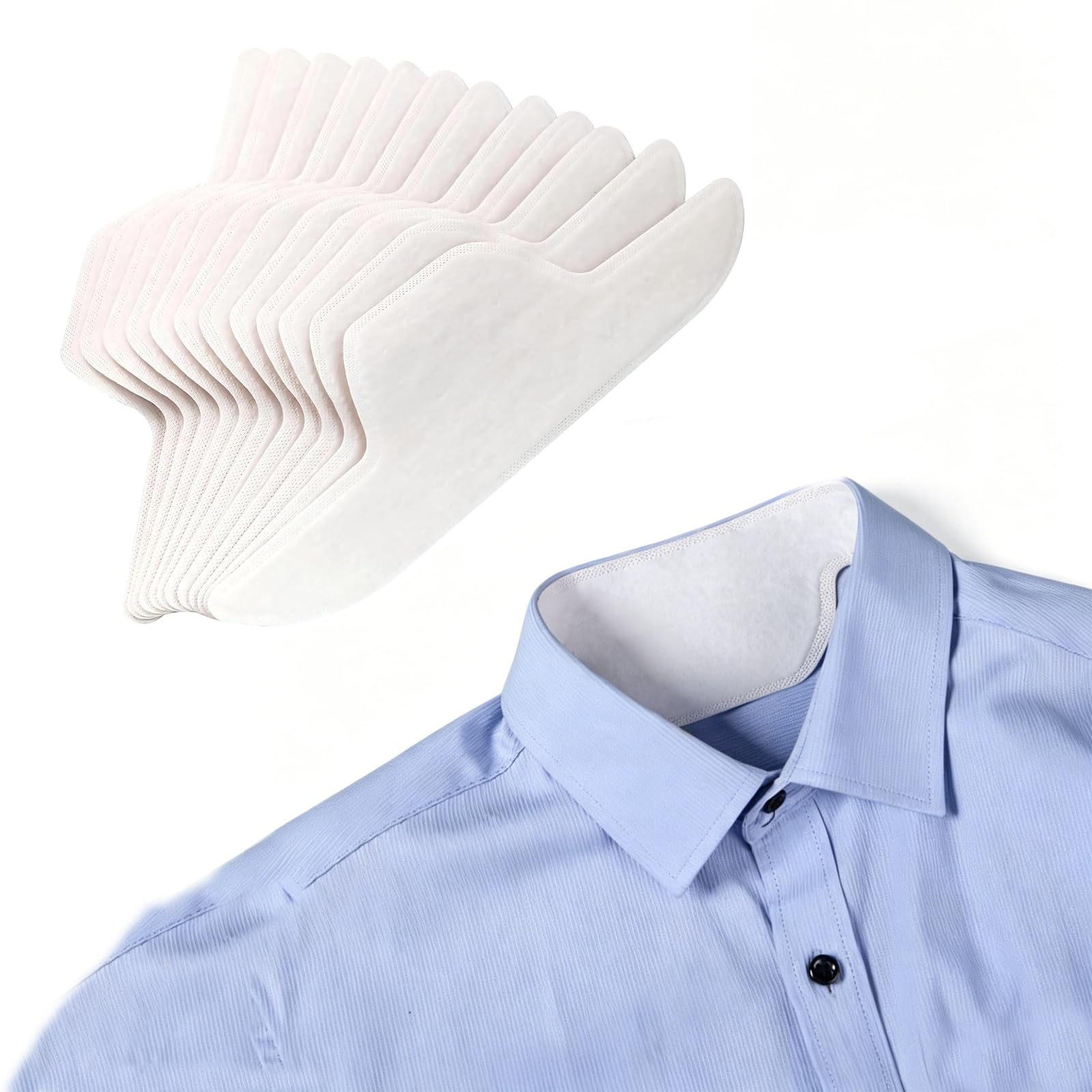 Shirt Collar Protector, 60 Pieces White Collar Protectors for Men and Women, Reusable Collar Stay Inserts for Formal Shirts, Stays in Place During Daily Activities, Easy to Use and Maintain-image-42