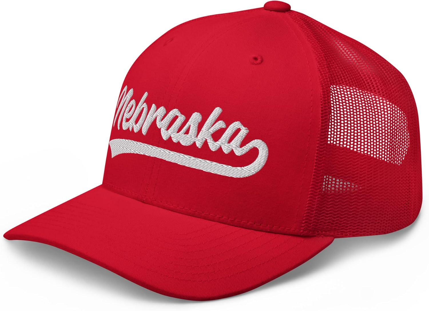 Vintage Nebraska University Script Mesh Retro Nebraska Trucker Hat Cap