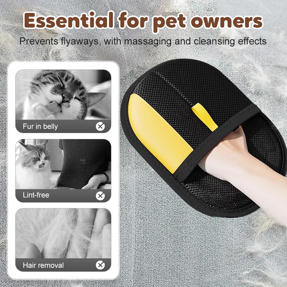 Guanto Rimozione Peli Animali A Doppio Lato – Silicone Morbido Per Gatti E Cani, Antistatico E Riutilizzabile, Per Mobili E Vestiti