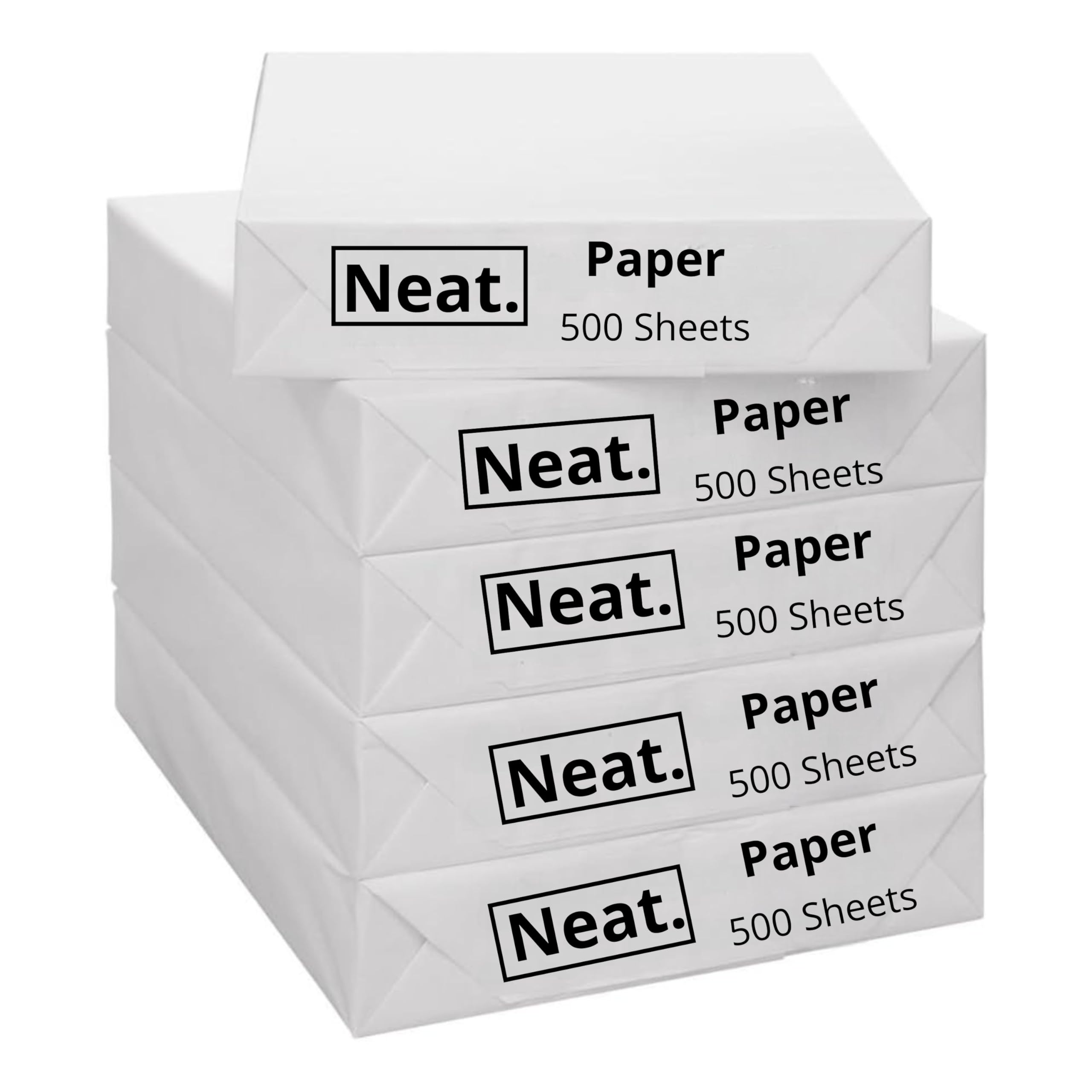 Neat. A4 Paper for Printer, 80 GSM Bright Sheets for Office - 500 Sheets per Ream, White Printing Paper for Inkjet & Laser Printers, Stronger & Sharper, 5 Reams