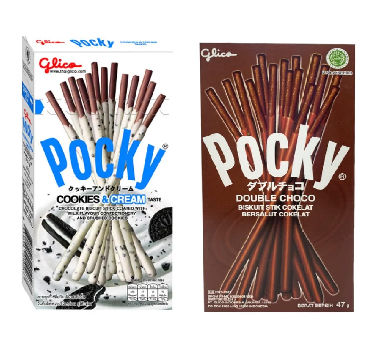 Pocky Cookies & Cream Covered Biscuit Stick (40g) And Pocky Double Choco Cream Covered Biscuit Stick (47g) (B0D1NCTHNP) Amazon Price History, Amazon Price Tracker