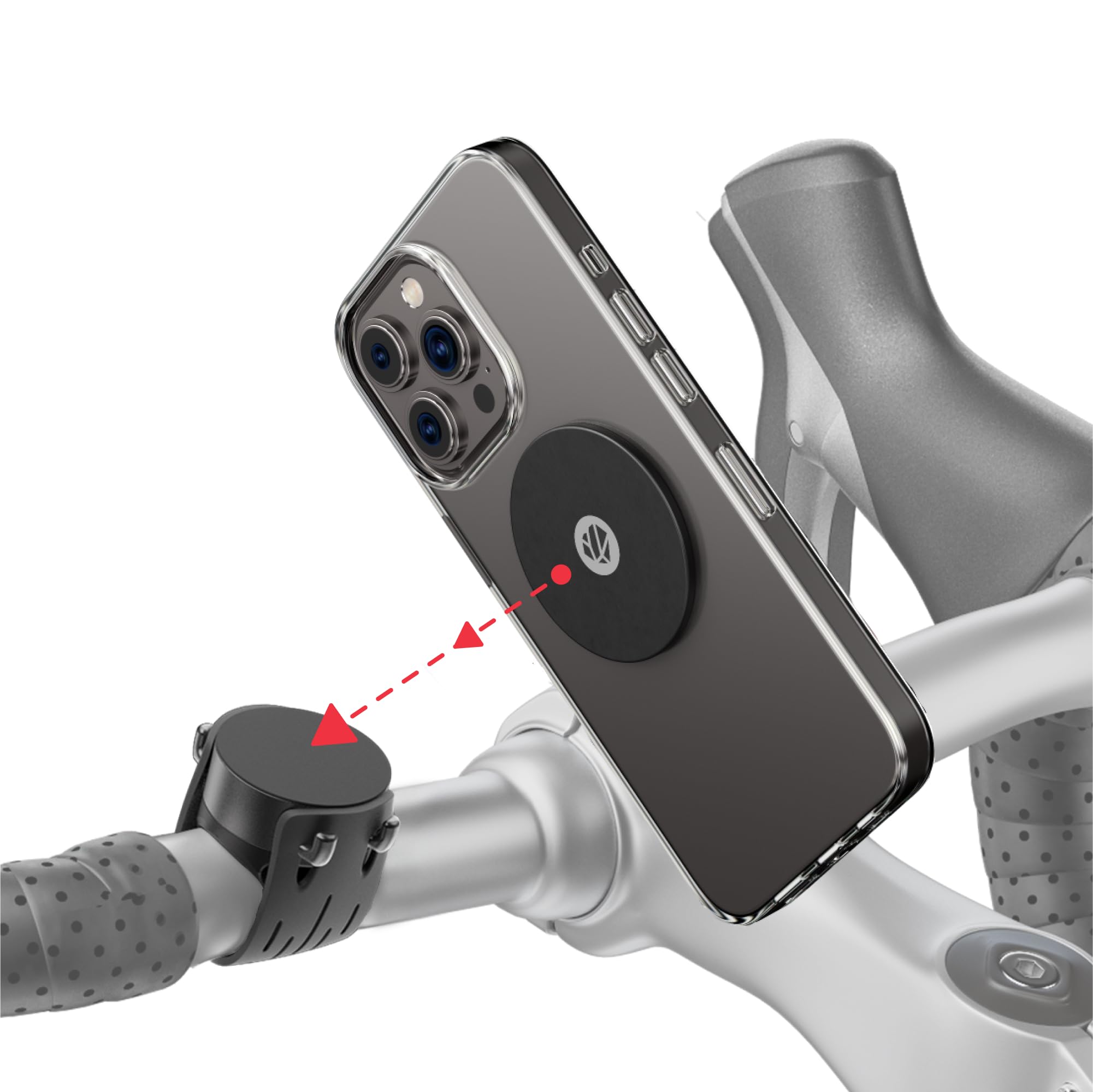 Shapeheart französische Innovation, magnetische Fahrrad-Telefonhalterung & Metallplatte, blendfrei, extradünner Universaladapter für Motorrad- und 