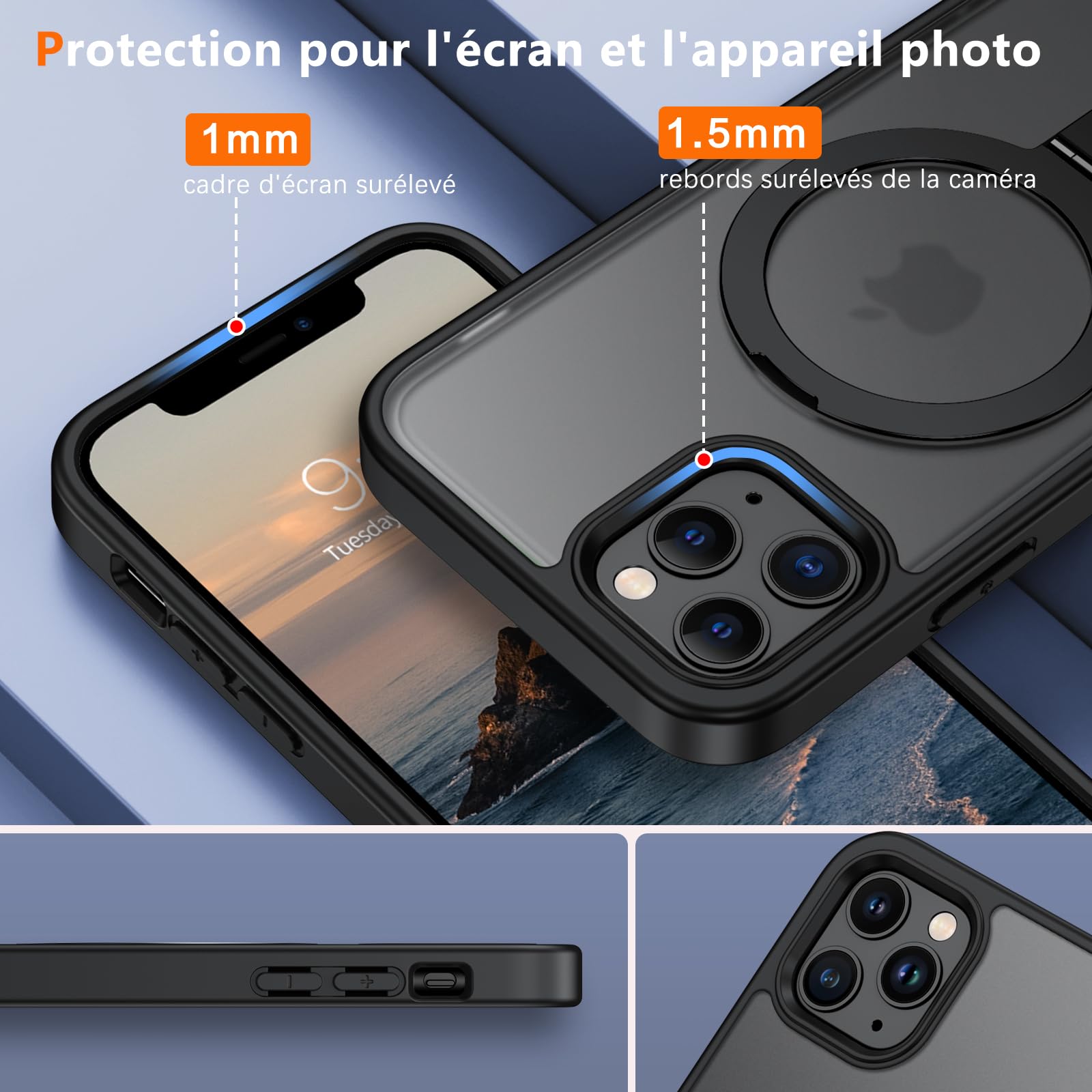VENINGO Custodia Per IPhone 11 Pro Max Con MagSafe - Grado Militare, Antigraffio E Antingiallimento - Design Traslucido Opaco Rosa
