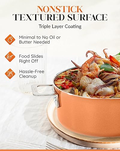 Miniatura 8 de GOTHAM STEEL Juego de ollas y sartenes de cobre antiadherentes, juego de utensilios de cocina de cocina, juego de ollas y sartenes, juego de ollas,