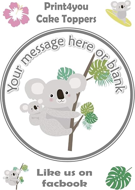 Nd3 Cute Australian Koala Gateau Ronde Environ 19 1 Cm Ou Plus Petites Sur Demande Sur Glacage Amazon Fr Cuisine Et Maison