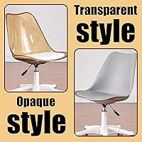 Vista 6 de Silla de escritorio transparente, silla de oficina de acrílico sin brazos con ruedas, giratoria de 360° y silla de tocador de altura ajustable