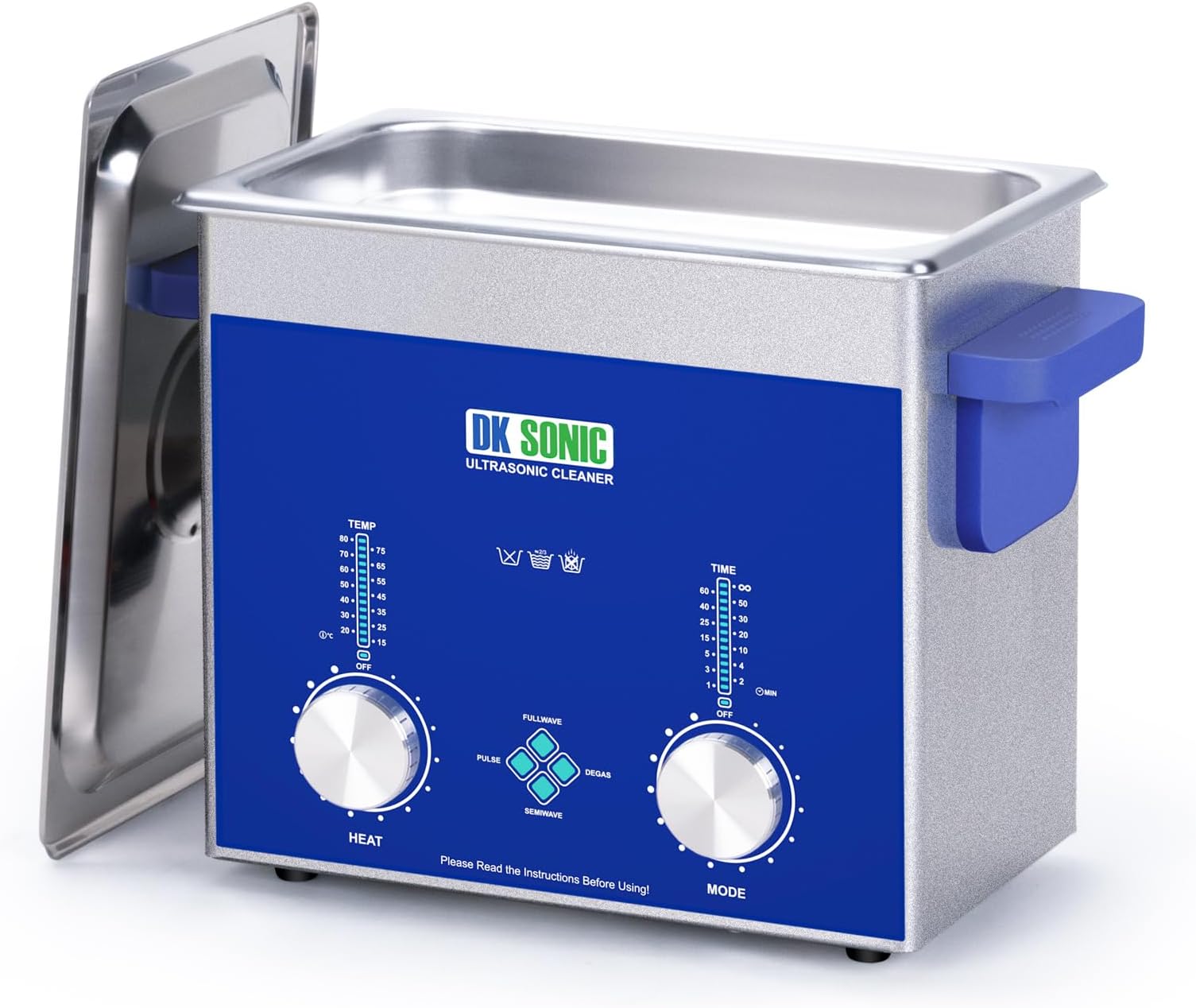 DK SONIC Industrial Ultrasonic Cleaner 3L,120W Commercial Ultrasonic Jewelry Cleaner with Encoded Timer, Heater& Basket, Multi-Application for Jewelry, Glasses, Chains, Watches