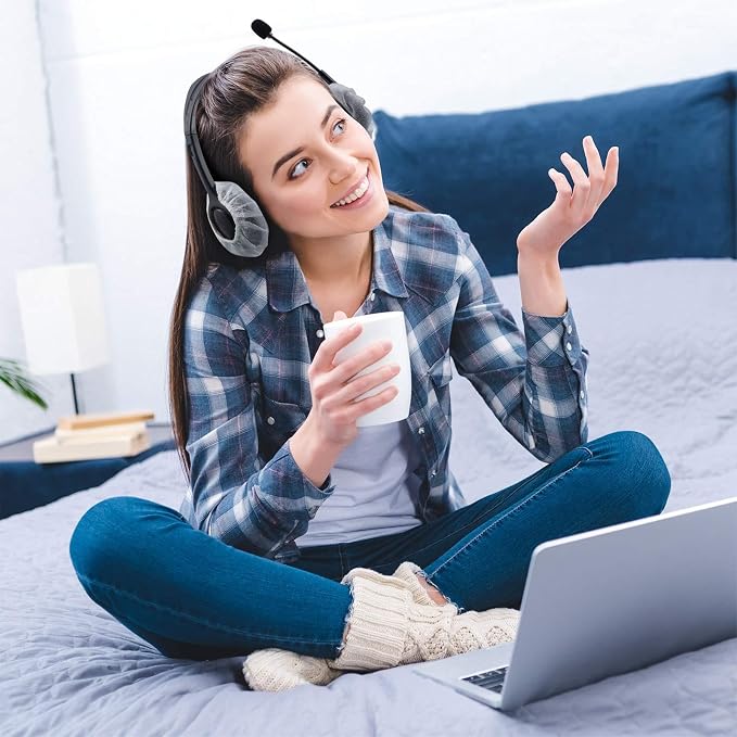 200 Fundas Desechables para Auriculares BBTO 6.5 cm Blancas miniatura 7