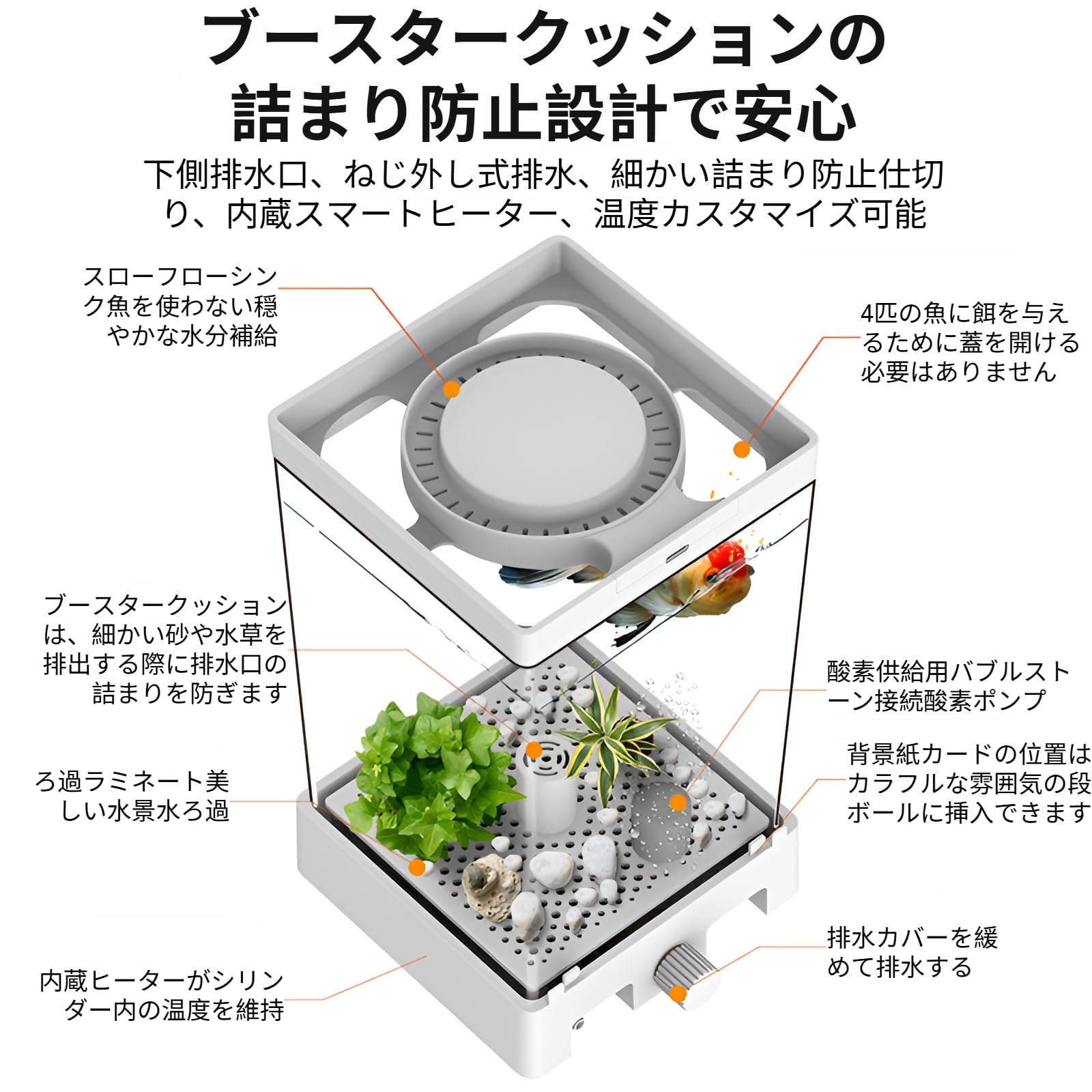 Amazon | [COVANK]ベタ専用水槽セット ヒーター&制御対応 自循環式ろ過
