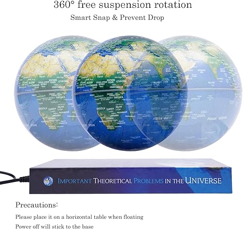 Miniatura 5 de Lámpara de globo flotante de 6 pulgadas, globo de levitación magnética, globos geográficos mundiales, luz de mapa del mundo giratoria de 360 grados
