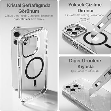 Luxo Series High Quality Case Compatible with Magsafe for Minesk iphone 16 Pro Max Ultra Transparent Appearance And Ergonomic Design With Stand (Black, 16 Pro Max)