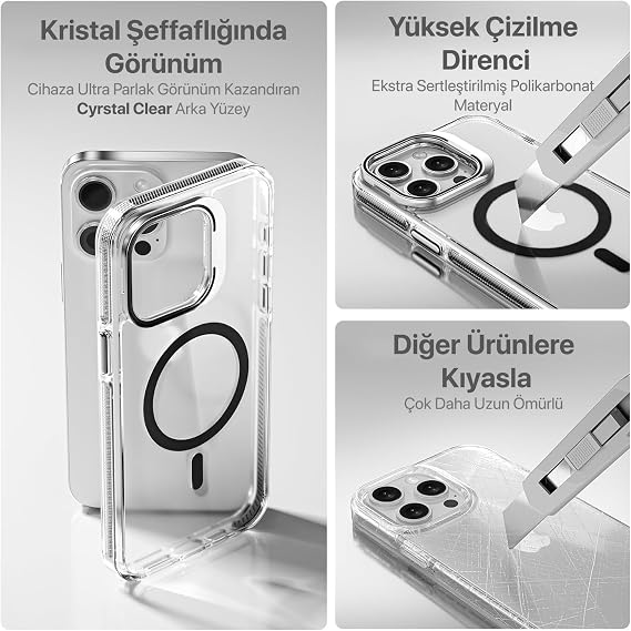 Luxo Series High Quality Case Compatible with Magsafe for Minesk iphone 16 Pro Max Ultra Transparent Appearance And Ergonomic Design With Stand (Black, 16 Pro Max)