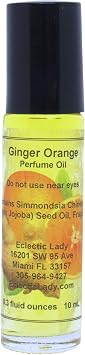 Eclectic Lady Ginger Orange Perfume Oil, 0.3 Oz Portable Roll-On Fragrance, Daily Use