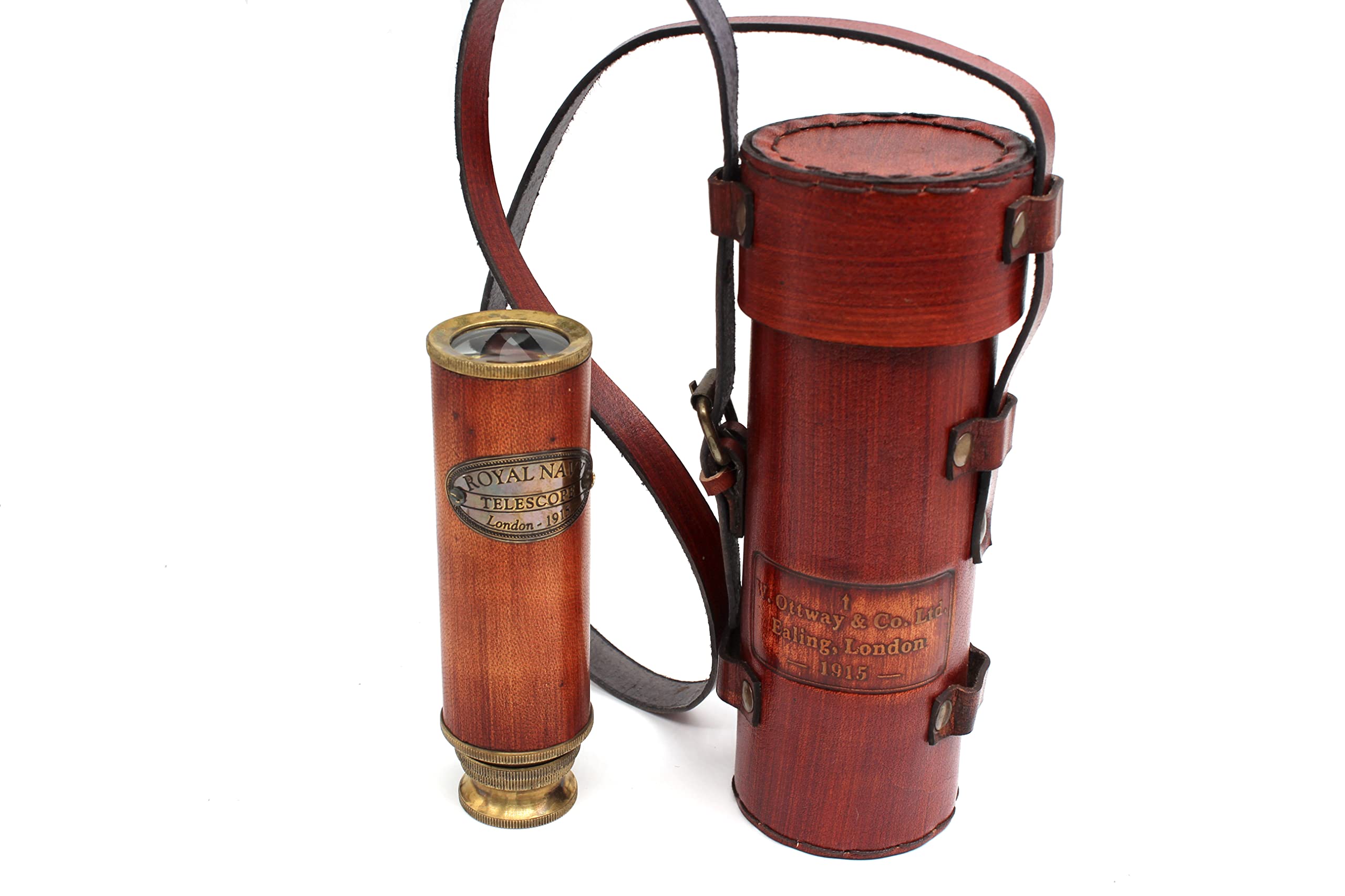 Telescopio pirata de latón – Monocular de cristal espía de 25 x 30 para niños y adultos, alcance de latón plegable vintage para senderismo, viajes, decoración náutica – Telescopio pirata de mano con 3