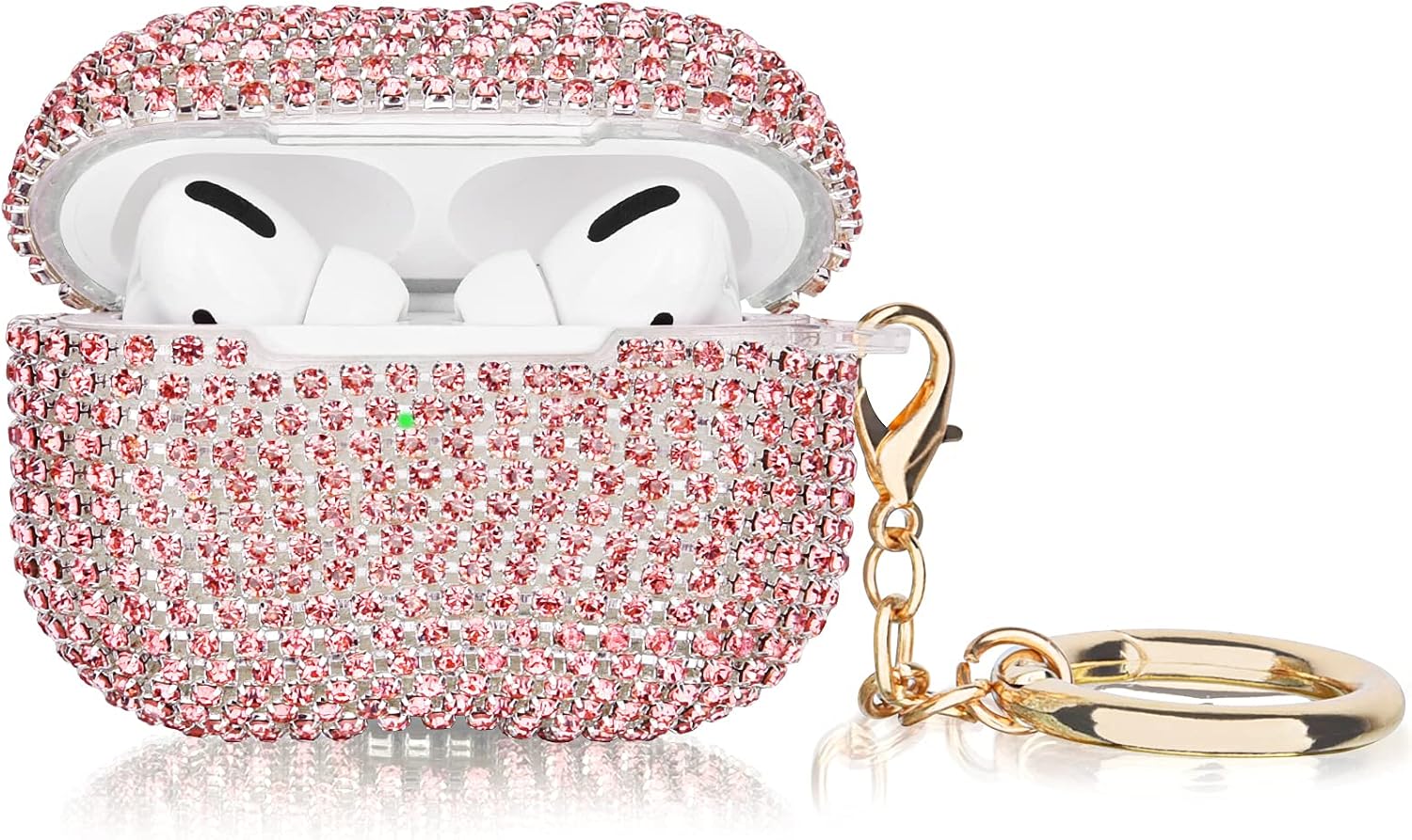 Case for Airpods Pro, Filoto Cute AirPod Pro Case Cover for Women Girls, Bling Crystal TPU Apple Airpod Pro Protective Accessories with Lobster Clasp Keychain (Rose Gold)