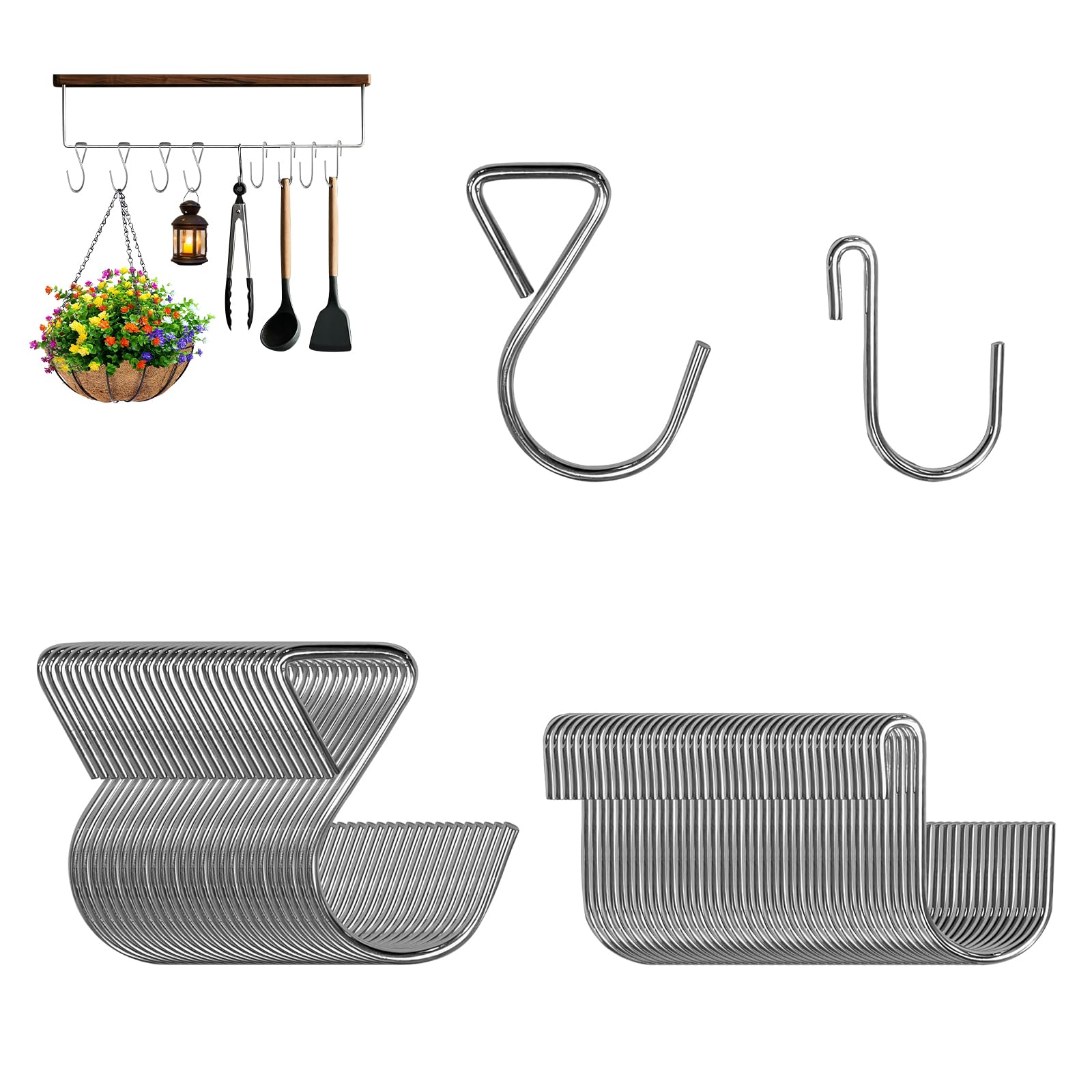 Vetin 80PCS S Hooks for Hanging, Metal Heavy Duty Hooks