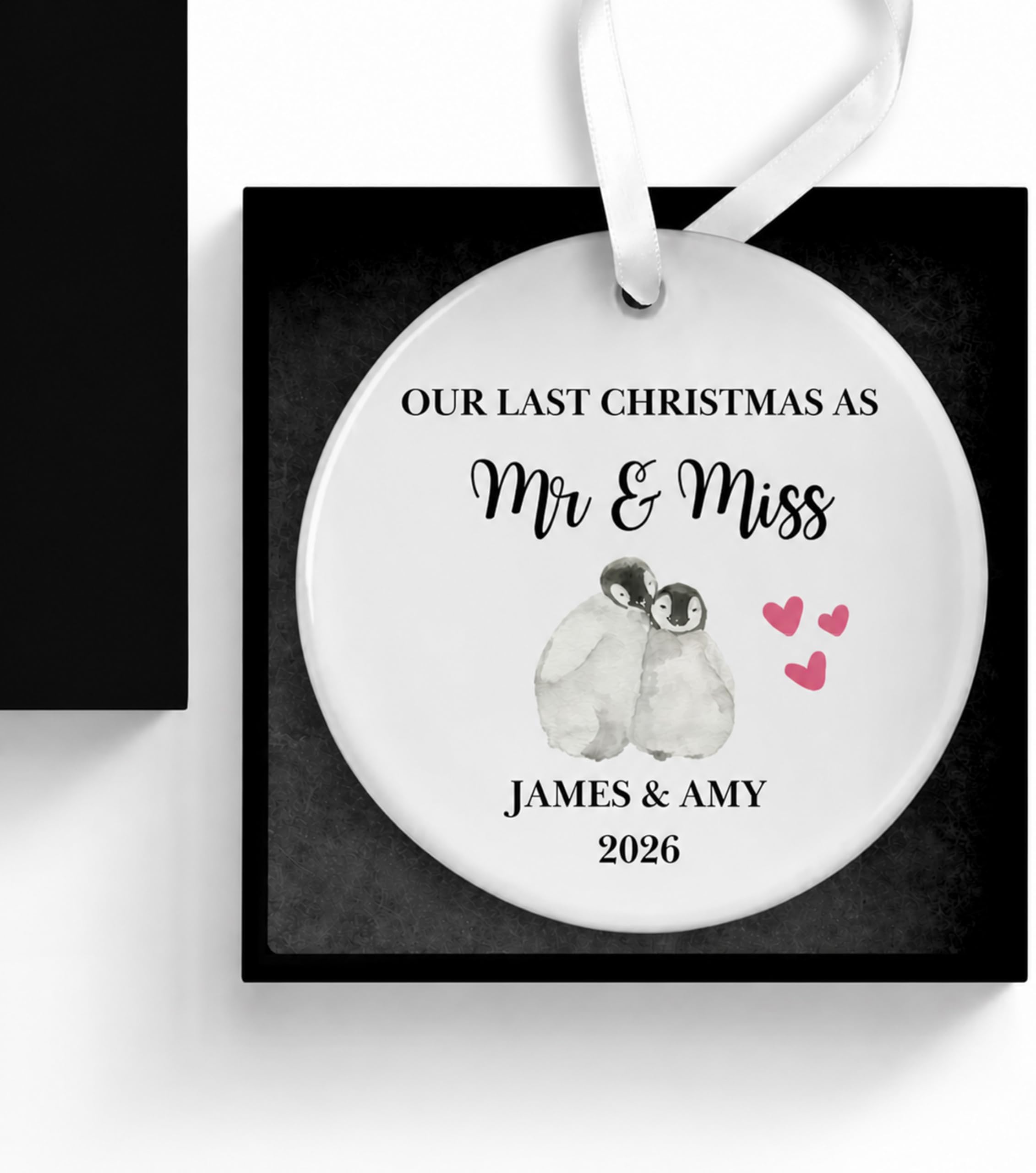 Our Last Christmas as Mr and Miss Bauble, Last Xmas Engaged Ornament, Fiancé Gift, Couple Decoration, Engagement Keepsake, Holiday Decor