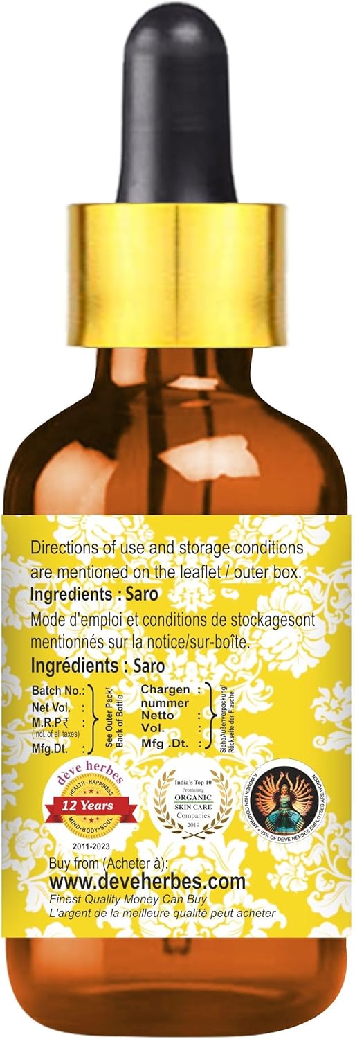 dève herbes Saro Oil (Cinnamosma fragrans) with Glass Dropper | Cold Pressed | Pure | Natural | for Diluting Essential Oils | for Skin & Massage | Non-Sticky| Lightweight| Unisex | 5ml (0.16 oz) - Image 4