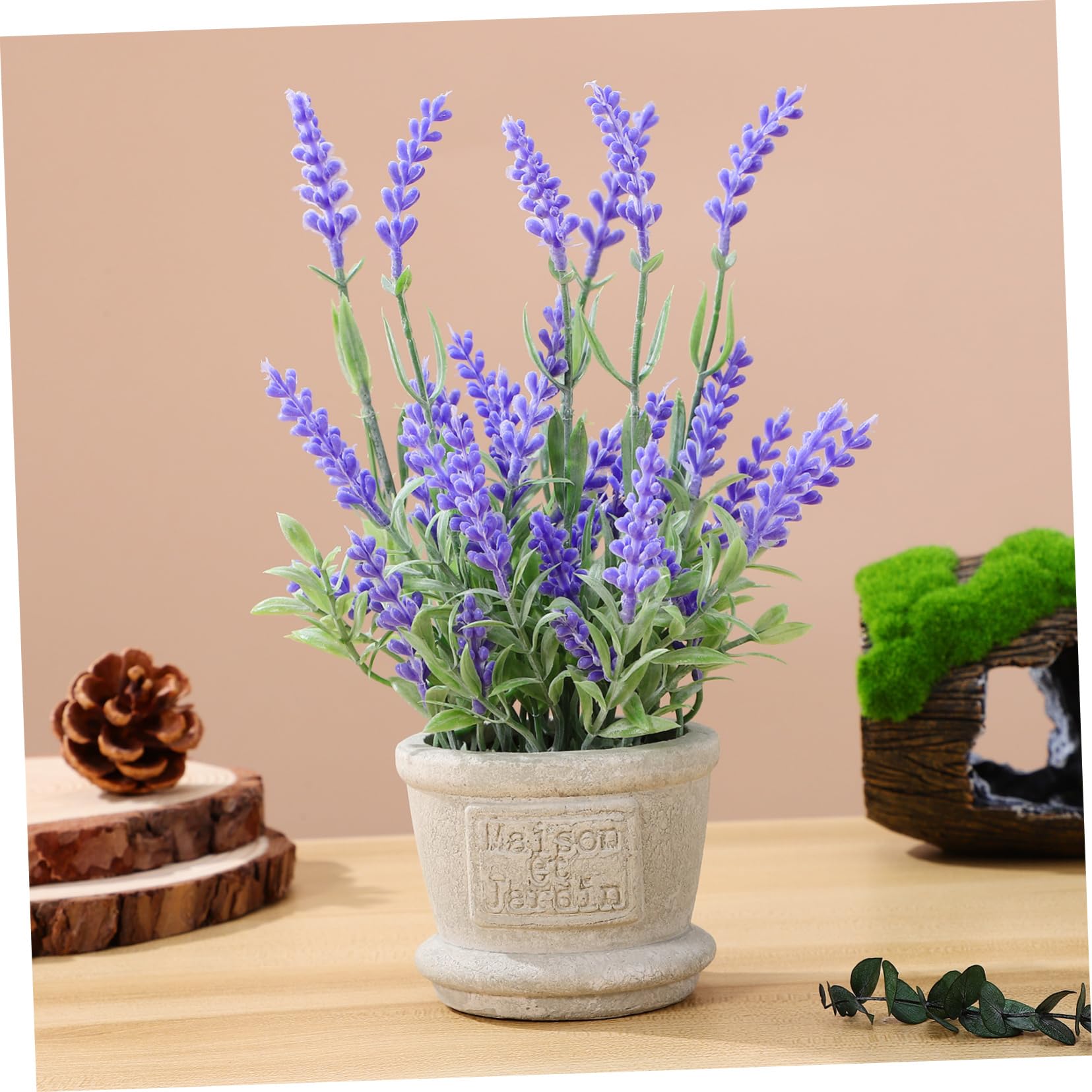 IMIKEYA Artificial Lavender Plant in Pot Faux Lavender Decorative Artificial Flower for Home Office Window Sill Table Decoration Relaxing Eye Fatigue Relief - Image 4
