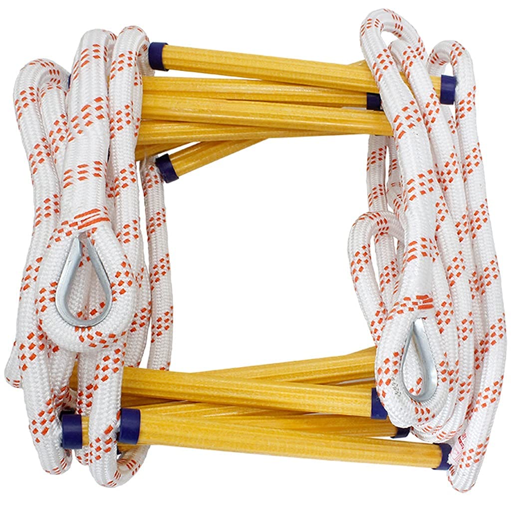 KFGISD, Emergency Resin Soft Rope Ladder for Teaching Building20M/65.6Ft,Rope Ladder(15M/49.2Ft)