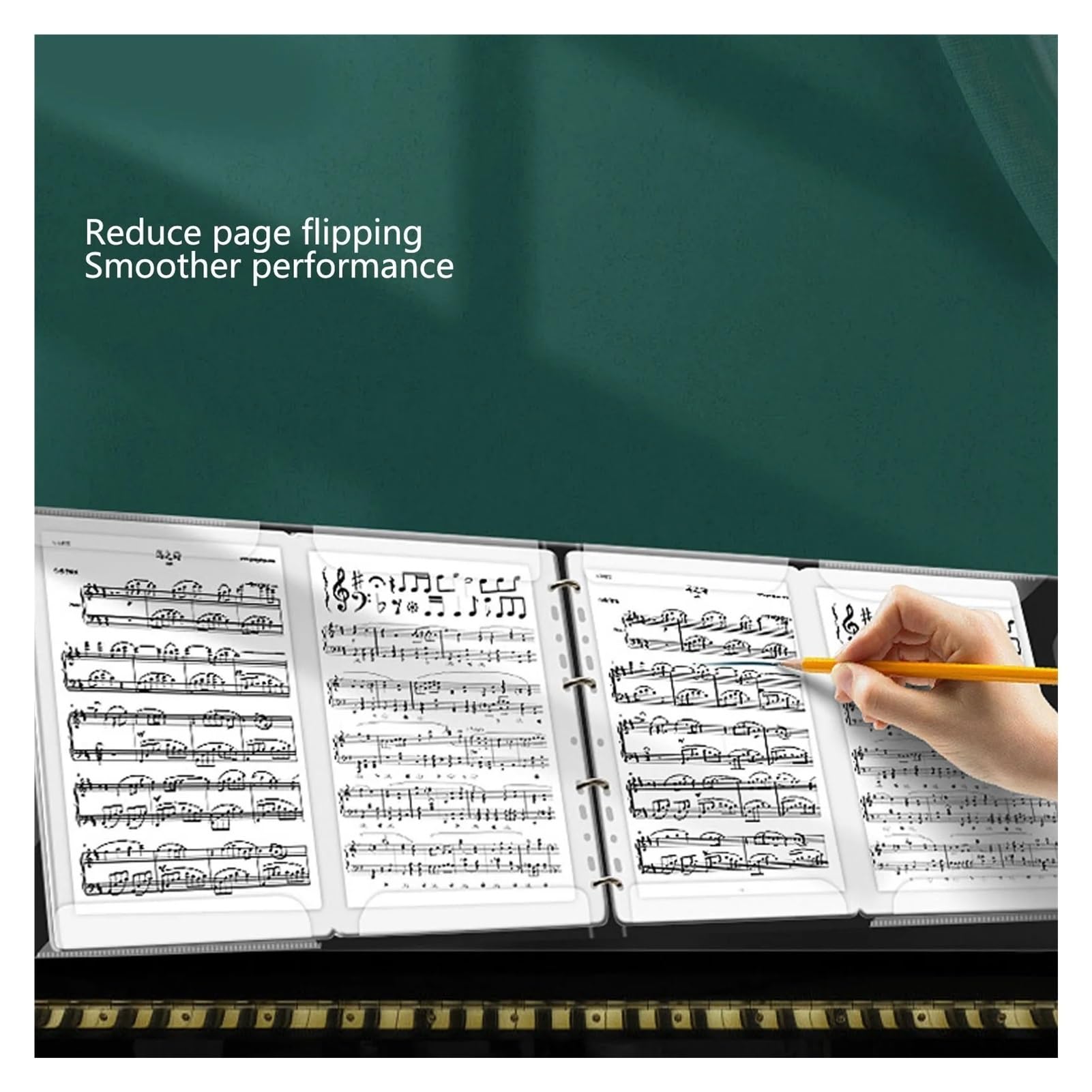 Music Sheet Chormappe Notenordner | Erweiterbarer A4-Ordner mit 52 Seiten Kapazität for Klavier, Violine, Cello