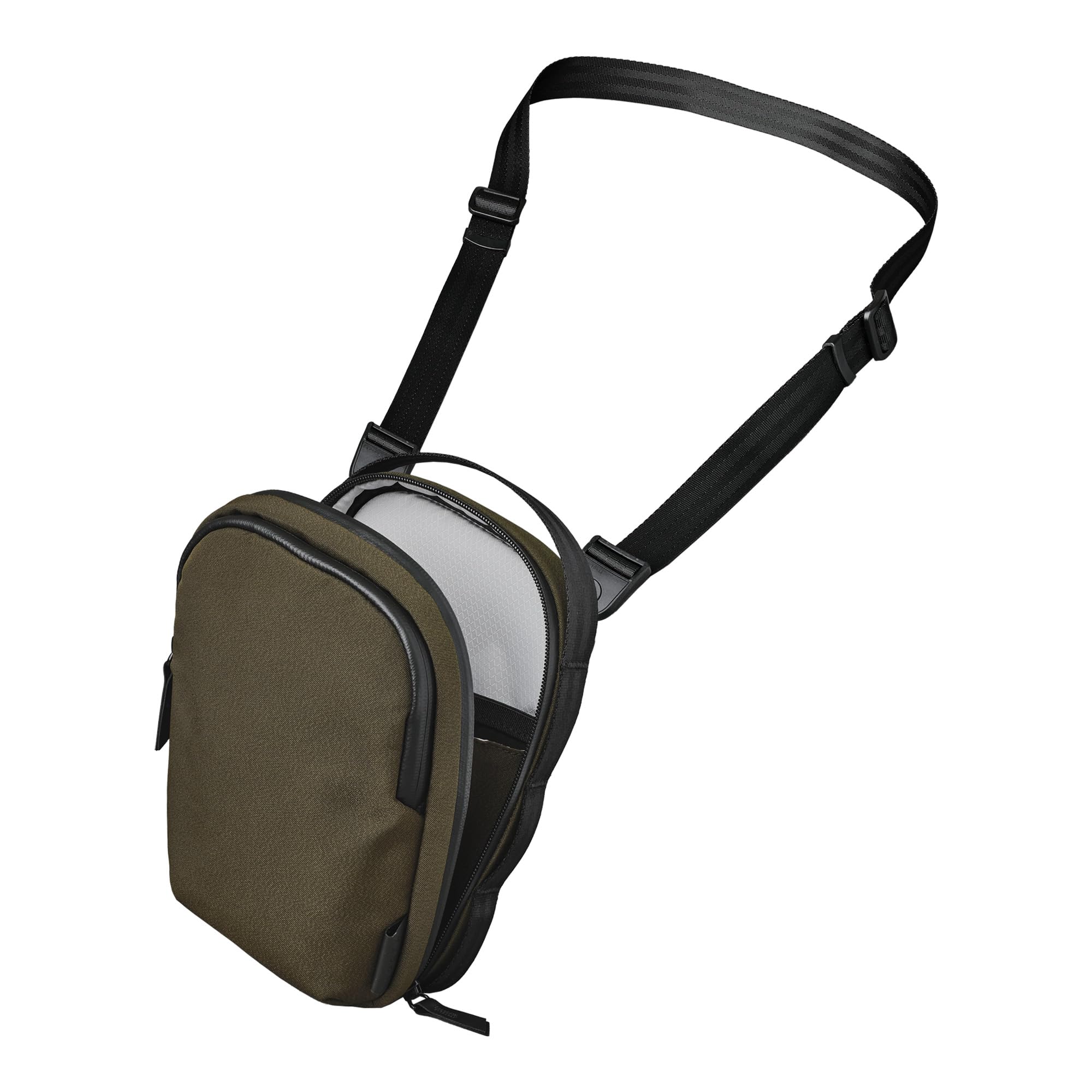 ALPAKAMetro Sling V2 - Mens Chest Sling Bag with RFID Blocking Small Crossbody Sling Bag & Handle Carry Bag, Adjustable & Detachable Shoulder Strap Bag, Axoflux 300D