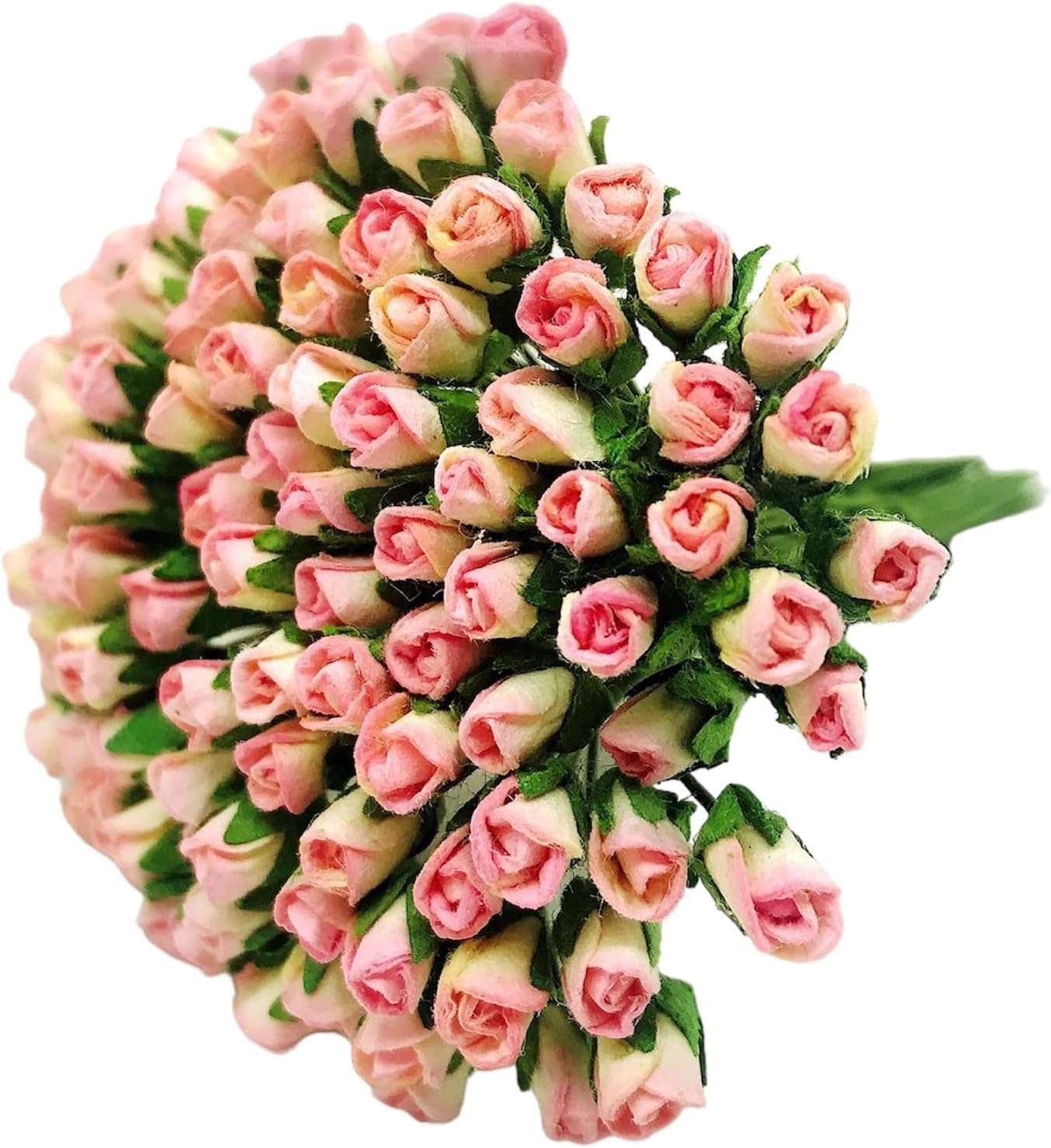PL Set of 100 Tiny Rose Buds Mulberry Paper Flower Rose-Set2 Craft Handmade Wedding Size 0.15" Very Small Scrapbook for so Many Card Craft Projects (526-Peach Pink) image 2