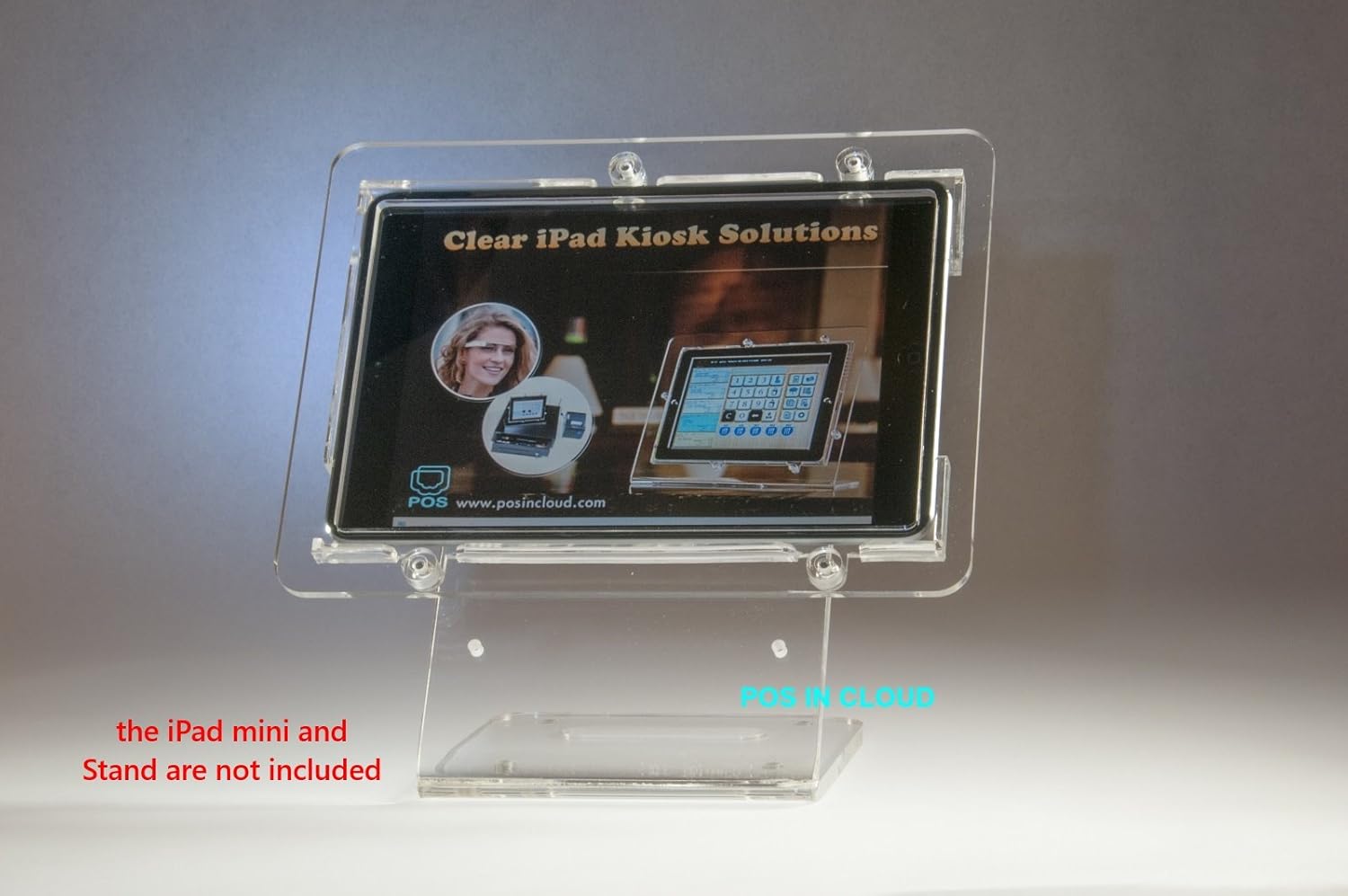 Anti-Theft Clear Acrlyic VESA Mount for iPad Mini 4 5 Supports POS, Kiosk, Square Card Reader