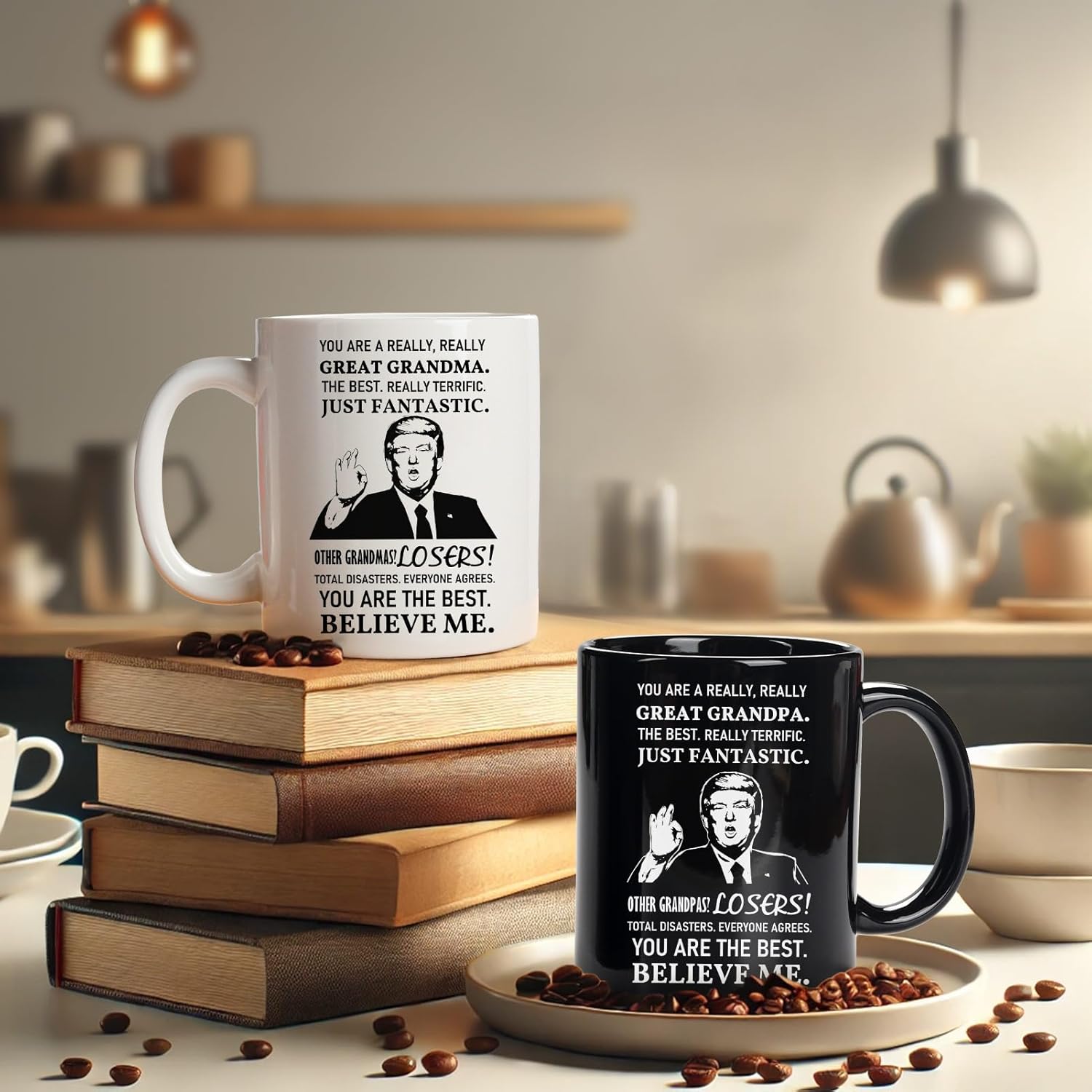 Breezy Valley Grandparents Gifts from Grandkids Grandchildren - Funny Grandma and Grandpa Gifts for Grandparents from Granddaughter Grandson, Great Grandma and Grandpa Birthday Gift Coffee Mugs Set - Image 2