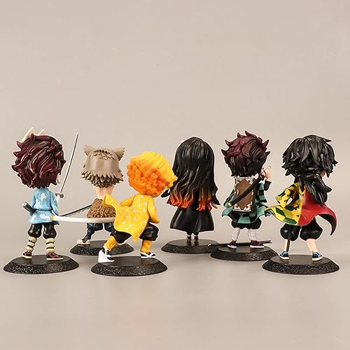Miniatura 4 de NEVANO Juego de 6 figuras de acción de anime, modelo de figura de juego de estatua de muñeca de dibujos animados, colección de adornos de sala de